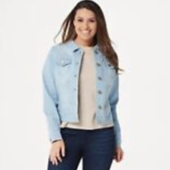 Isaac Mizrahi Stretch Denim Jacket - Picture 4 of 7